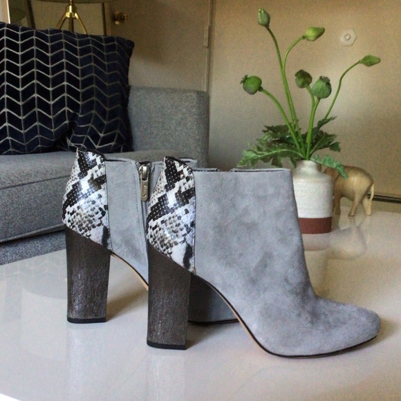Circus by Sam Edelman Gray and Snakeskin Ankle Boots - Picture 1 of 4